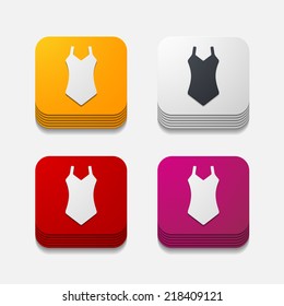 square button: swimsuit