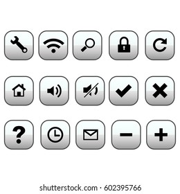 square button with a symbol for mobile phone