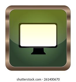 Square button tv on the white background
