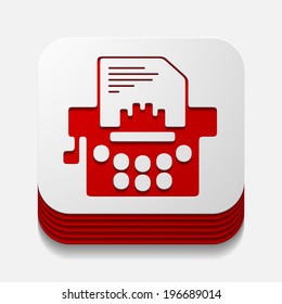square button: typewriter