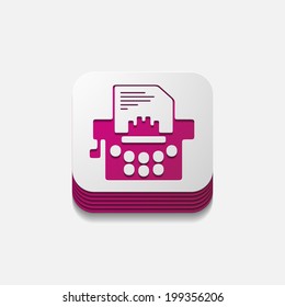 square button: typewriter