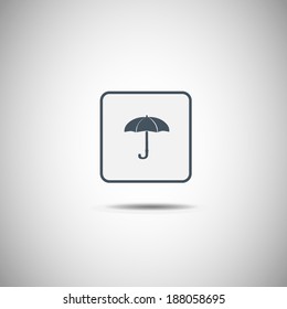 square button umbrella vector icon