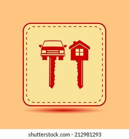 Square button. Vector icon Flat icons.