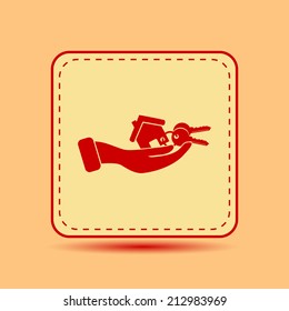 Square button. Vector icon Flat icons.