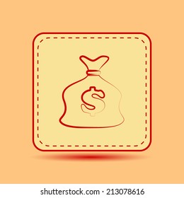 Square button. Vector icon Flat icons.