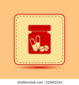 Square button. Vector icon Flat icons.