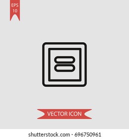 Square button vector icon, illustration symbol