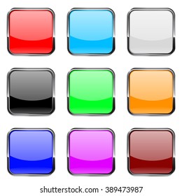 Blank Square Buttons Stock Vector (Royalty Free) 141632488