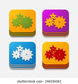 Square buttons with wheels in modern style