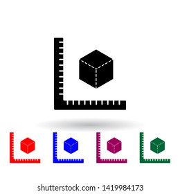 square calculation multi color icon. Elements of engineering set. Simple icon for websites, web design, mobile app, info graphics