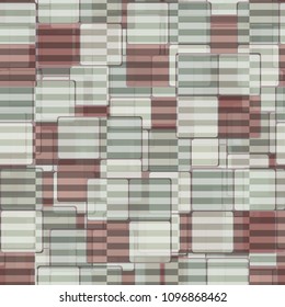 Square camouflage is covered with a striped network. Fashionable editable texture. Color chaos. Seamless pattern.
