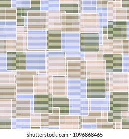 Square camouflage is covered with a striped network. Fashionable editable texture. Color chaos. Seamless pattern.