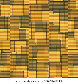 Square camouflage is covered with a striped network. Fashionable editable texture. Color chaos. Seamless pattern.