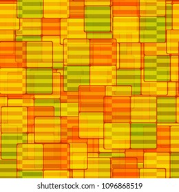 Square camouflage is covered with a striped network. Fashionable editable texture. Color chaos. Seamless pattern.