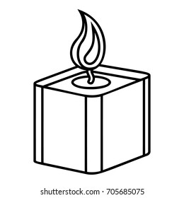 Square candle icon. Outline illustration of square candle vector icon for web