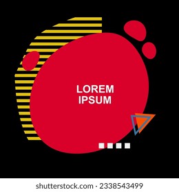 Square card or banner with copy space, curvy blob shapes and geometric shapes ornament.