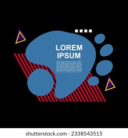 Square card or banner with copy space, curvy blob shapes and geometric shapes ornament.