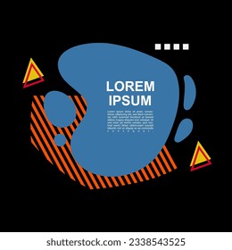 Square card or banner with copy space, curvy blob shapes and geometric shapes ornament.