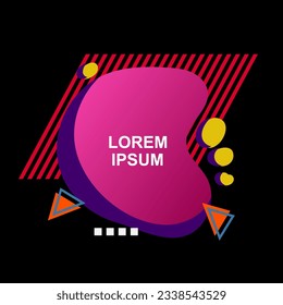 Square card or banner with copy space, curvy blob shapes and geometric shapes ornament.