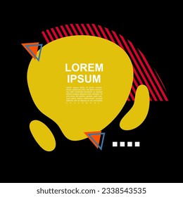 Square card or banner with copy space, curvy blob shapes and geometric shapes ornament.
