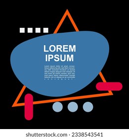 Square card or banner with copy space, curvy blob shapes and geometric shapes ornament.