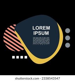 Square card or banner with copy space, curvy blob shapes and geometric shapes ornament.