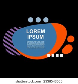 Square card or banner with copy space, curvy blob shapes and geometric shapes ornament.
