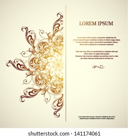 Square card with decorative vintage ornament