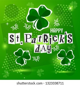 Square card with the inscription and background of happy patricks day.