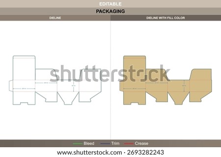 Square cardboard box dieline created through a neat vector plan reliable printing process and smooth die line tracking that supports a sturdy packaging frame