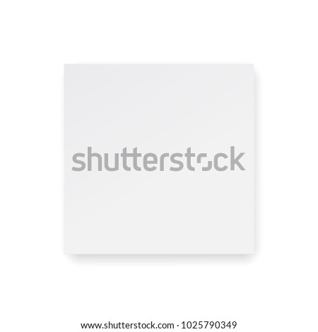 Square cardboard box mock up - top view. Blank cube isolated on white background - view from above. Vector illustration
