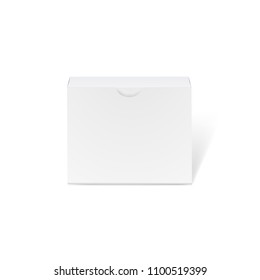 Square cardboard paper box mockup - front view. Blank White Product Cardboard Package Box isolated. Realistic Cardboard box, container, packaging. Mock Up Template Ready For Your Design. Vector