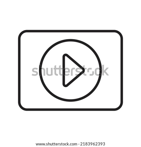 Square, caret, right outline icon. Line art vector.