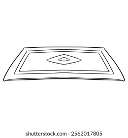square carpet illustration hand drawn outline vector