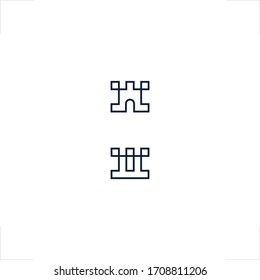 diseño geométrico del logotipo del castillo cuadrado
