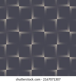 Square Cell Grid Eleganter, trendiger, nahtloser, abstrakter Vektorhintergrund. Geometrisches rechteckiges Mosaik-Bauwerk, subtile Textur, mehrfarbiges Bildschirmhintergrund. Illustration mit halbem Ton-Grafischer Endloser Kunst