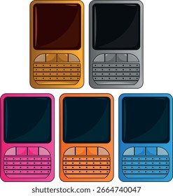 TELÉFONO CELULAR CUADRADO CON BORDES REDONDEADOS EN VARIANTES DE COLORES