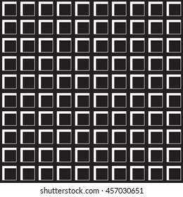 Square cells seamless pattern. Continuous background of 3d cell structure. Repeating geometric texture with pseudo three-dimensional squares. Vector illustration.