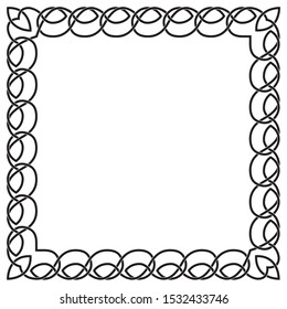 Square celtic black frame with a traditional pattern.