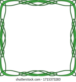 The square Celtic frame is green with a black stroke.                               