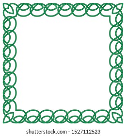 Square Celtic Frame With Traditional Irish Pattern.