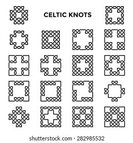 Square celtic knots and frames, vector illustration