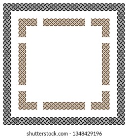 Square celtic knots vector frame - stock illustration