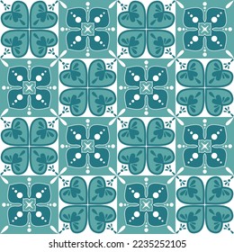 Square ceramic tile mint green in spanish portuguese style for mediterranean design