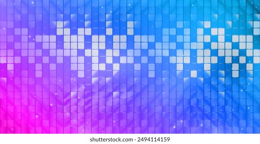 Square ceramic tile mosaic pattern design. Geometric Pixel mosaic. kitchen, bathroom, floor, pool, roof tiles backdrop. Square swimming pool mosaic. Pastel Minimal wall scene studio room. Vector EPS10