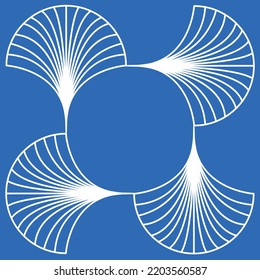 Square ceramic tile, yellow blue white color floral pattern, vector illustration for wall decoration