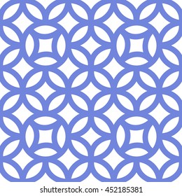 Square ceramic tiles background. Seamless chain pattern. Abstract Geometric Background. Portugal azulejos inspired print. Vector Illustration.