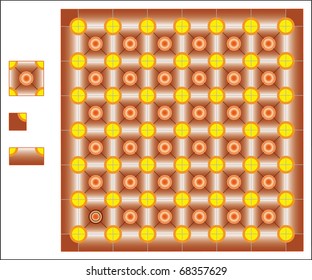 Square Ceramic tiles floor, abstract art illustration