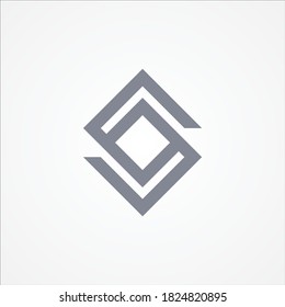 Square chain design shaped letter S in flat style. Abstract square symbol design. Vector illustration EPS.8 EPS.10