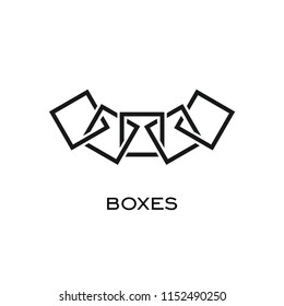 Square chain pendant jewelry monoline icon